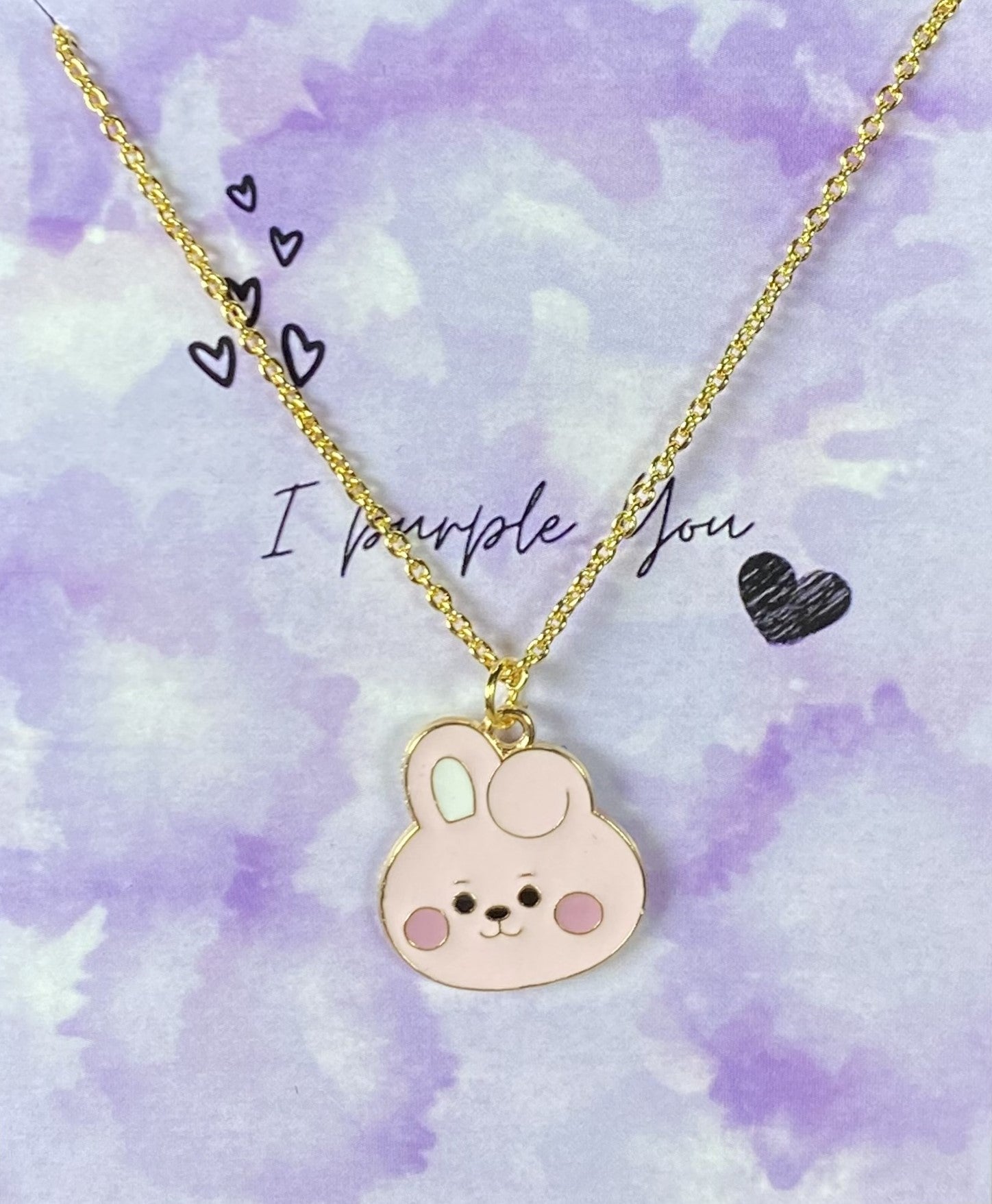 Cute BTS Cooky Character Charm Necklace  (Golden) - DropShp