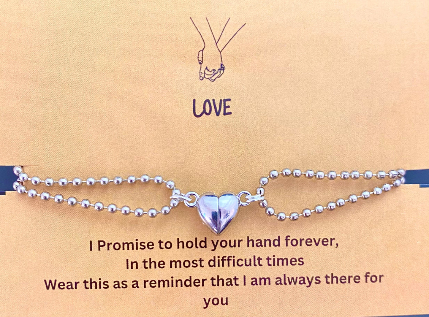 Silver Magnetic Heart Couple Necklace - DropShp