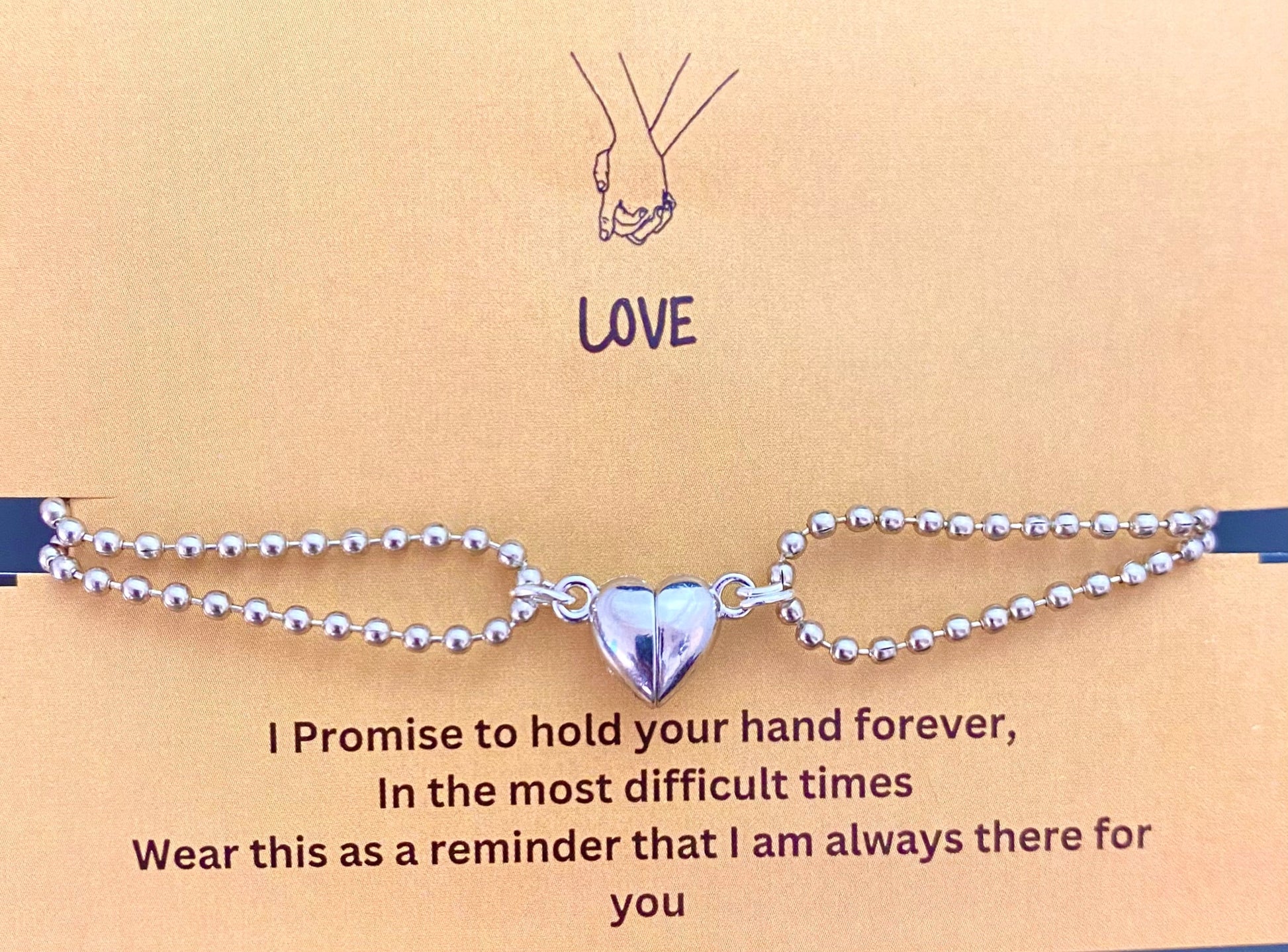 Silver Magnetic Heart Couple Necklace - DropShp