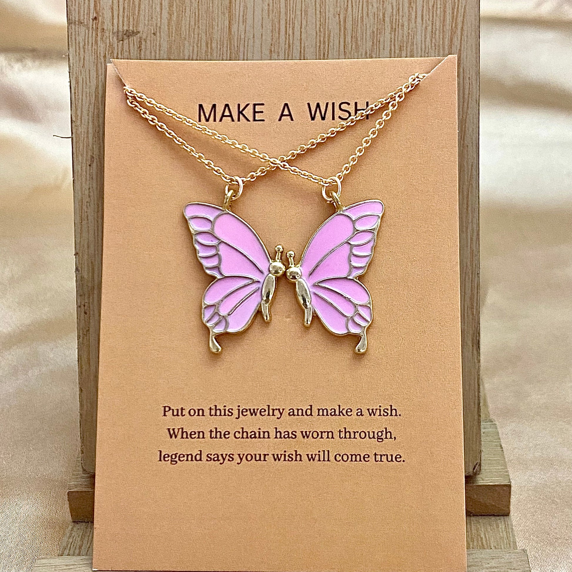 Pink Butterfly Friendship Necklace - DropShp