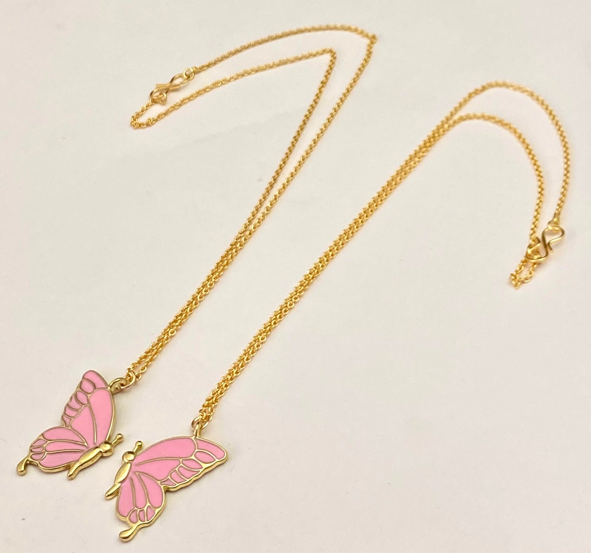 Pink Butterfly Friendship Necklace - DropShp