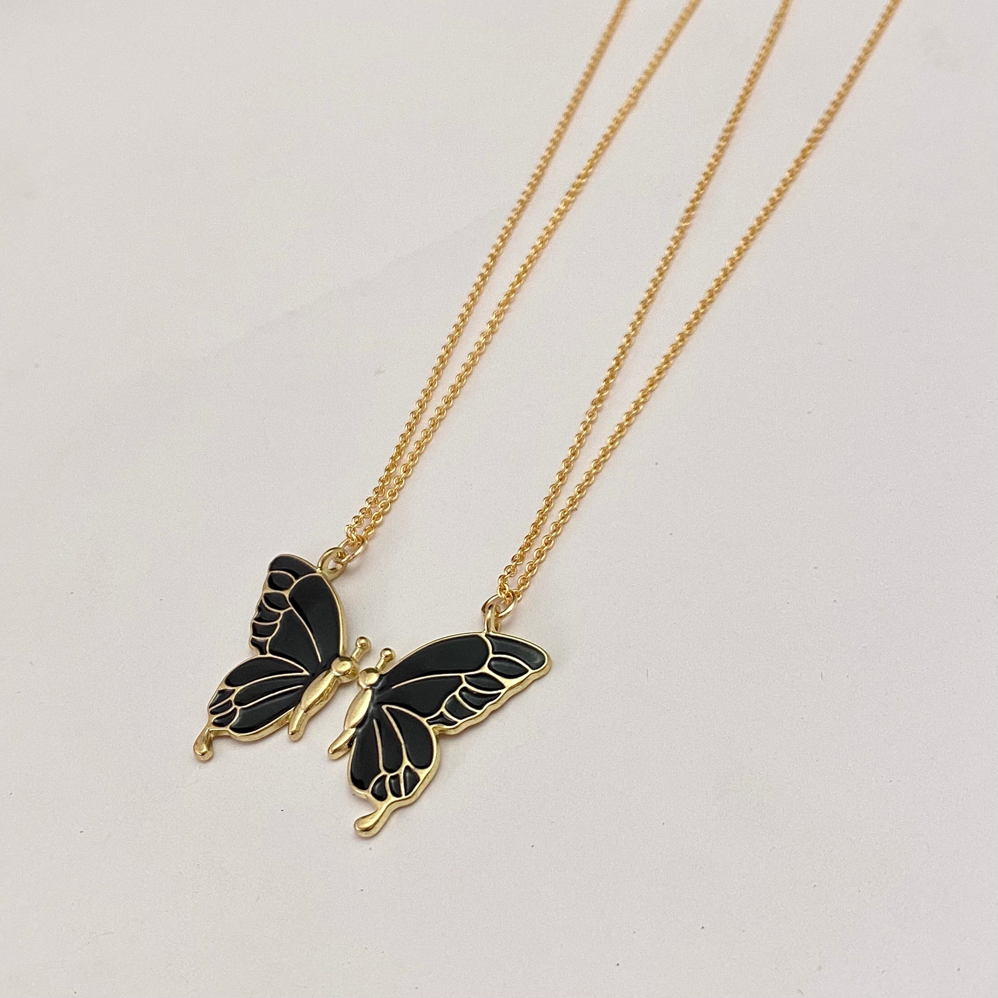 Black Butterfly Friendship Necklace - DropShp