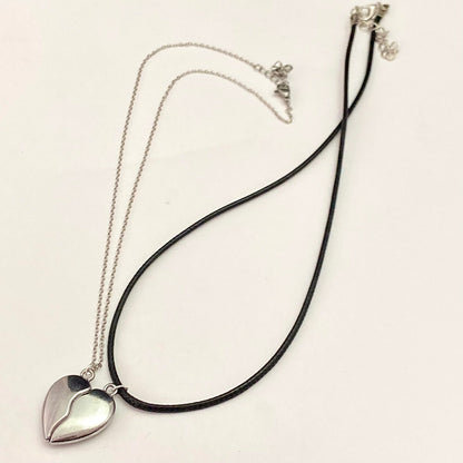Silver Broken Heart Couple Necklace - DropShp
