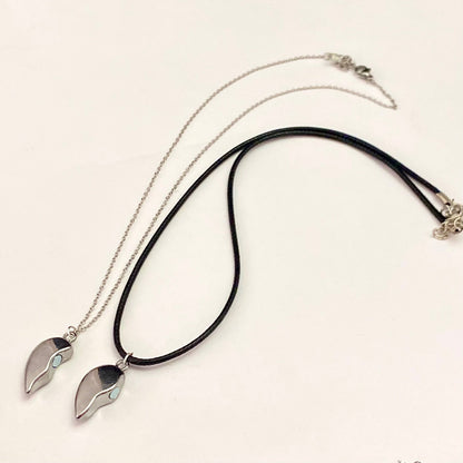 Silver Broken Heart Couple Necklace - DropShp