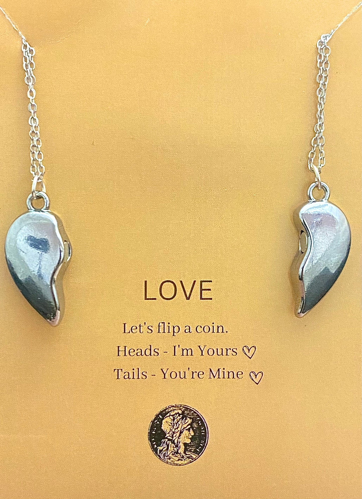 Silver Antitarnish Broken Heart Couple Necklace - DropShp