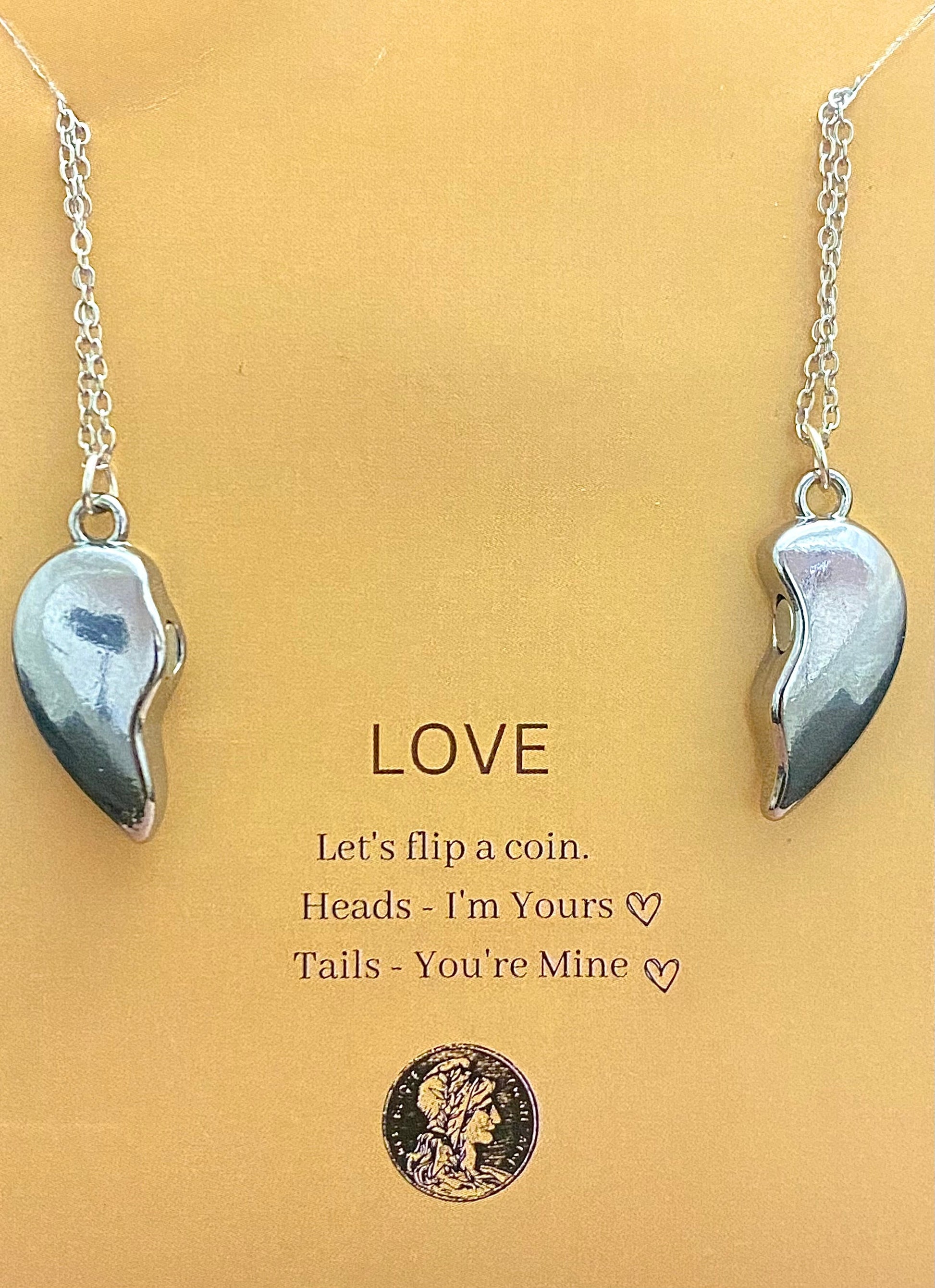 Silver Antitarnish Broken Heart Couple Necklace - DropShp