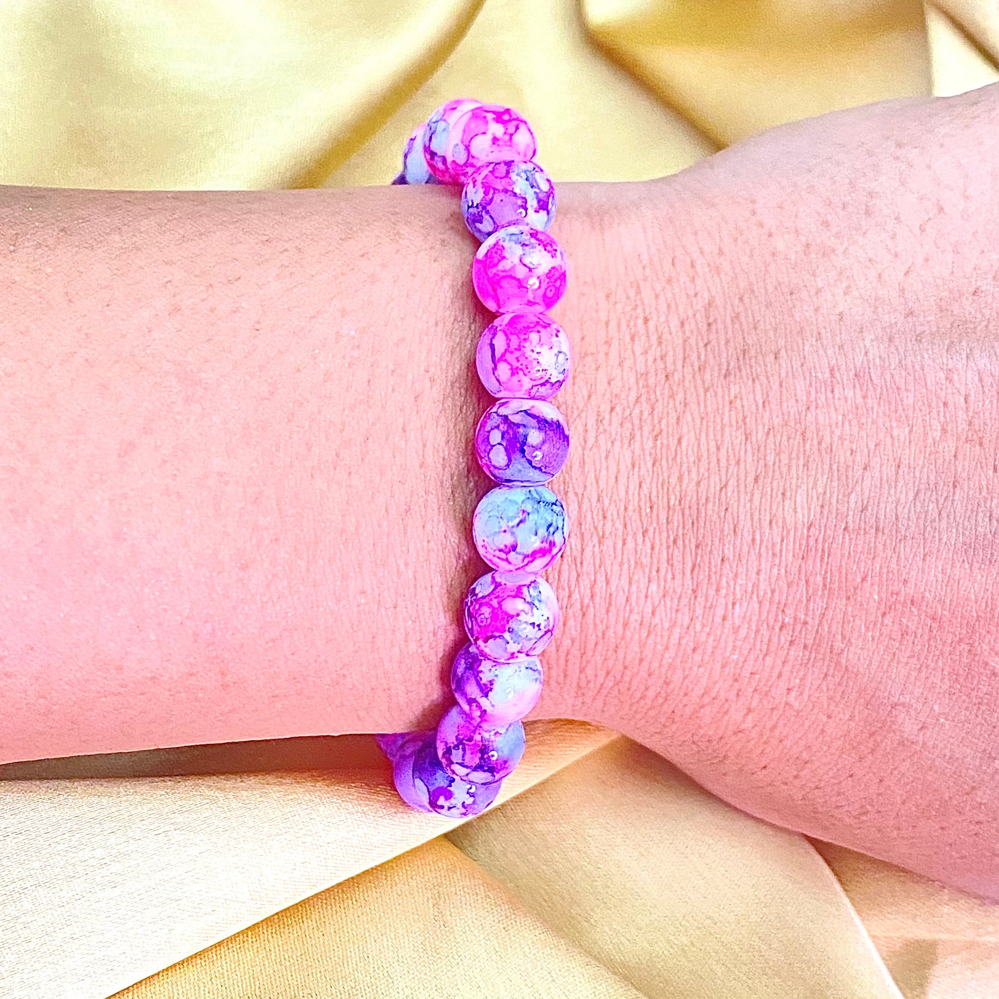 Tie-Dye Glass Beads Bracelet - DropShp