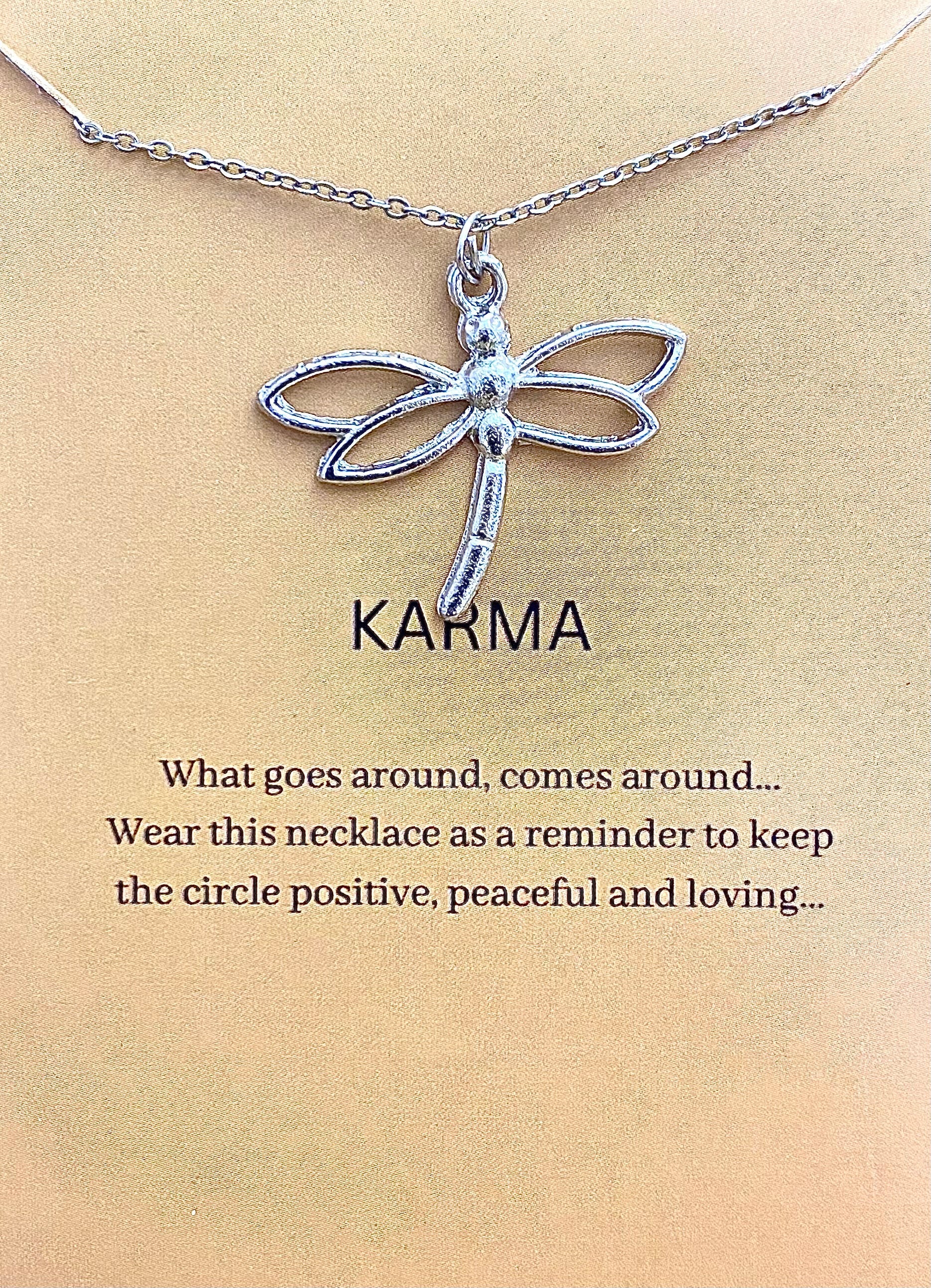 Minimal Silver Dragonfly Card Necklace | Waterproof Chain | Perfect for Dailywear - DropShp
