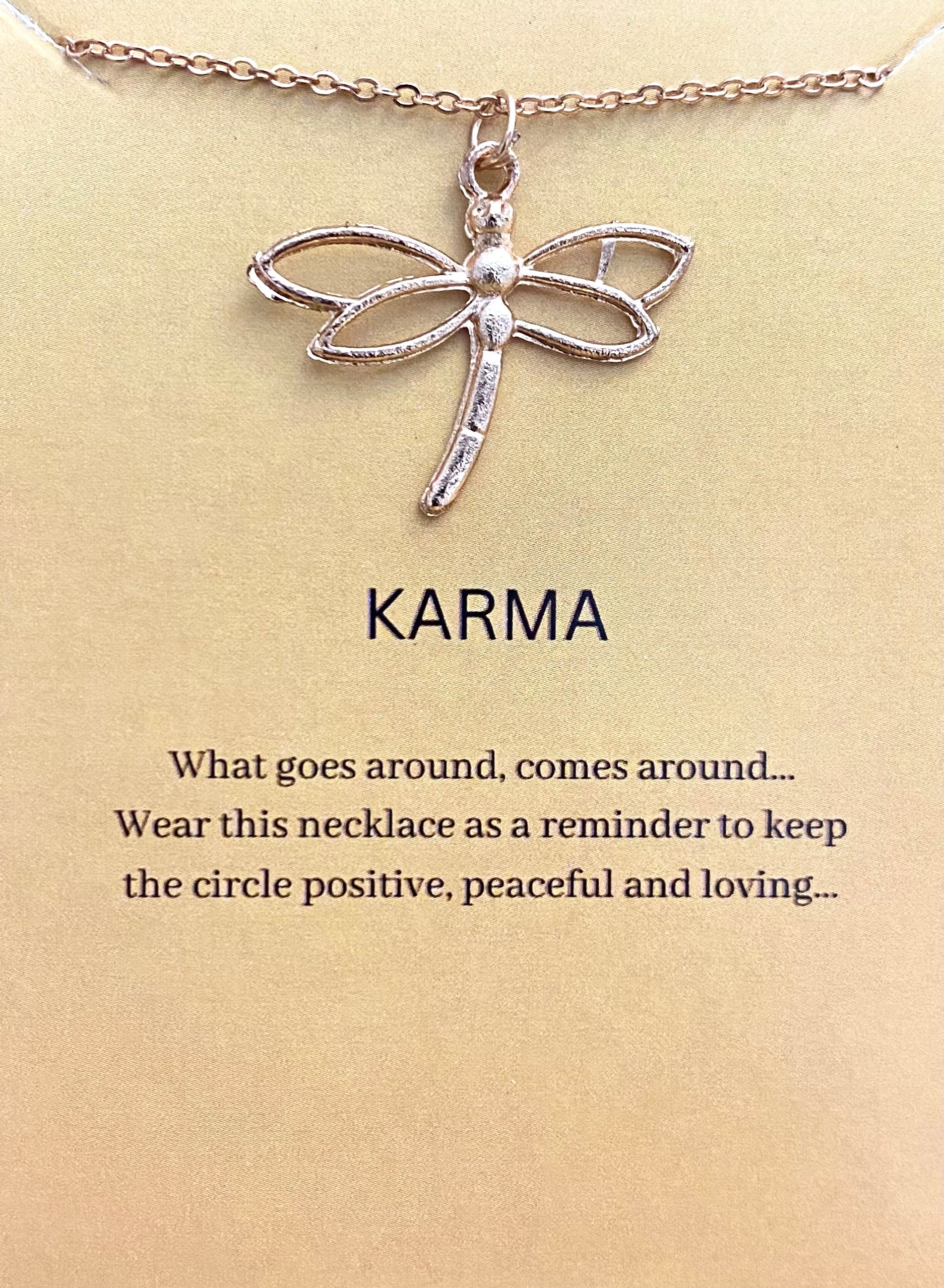 Minimal Golden Dragon Fly Card Necklace| Perfect for Dailywear - DropShp