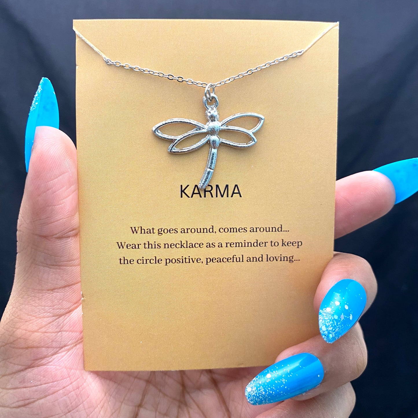 Minimal Silver Dragonfly Card Necklace | Waterproof Chain | Perfect for Dailywear - DropShp