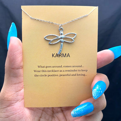 Minimal Silver Dragonfly Card Necklace | Waterproof Chain | Perfect for Dailywear - DropShp