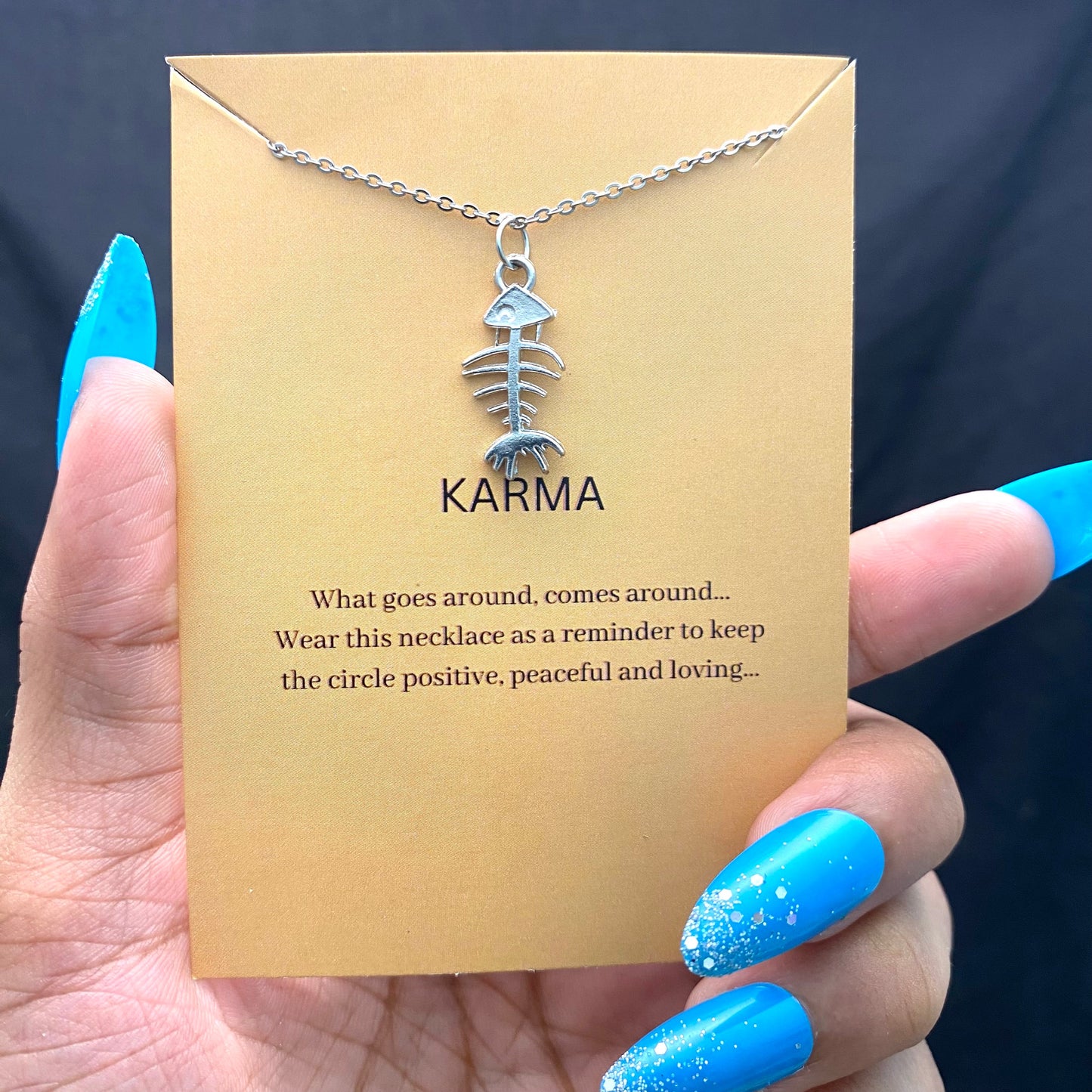 Minimal Silver Fish Card Necklace | Waterproof Chain | Perfect for Dailywear - DropShp