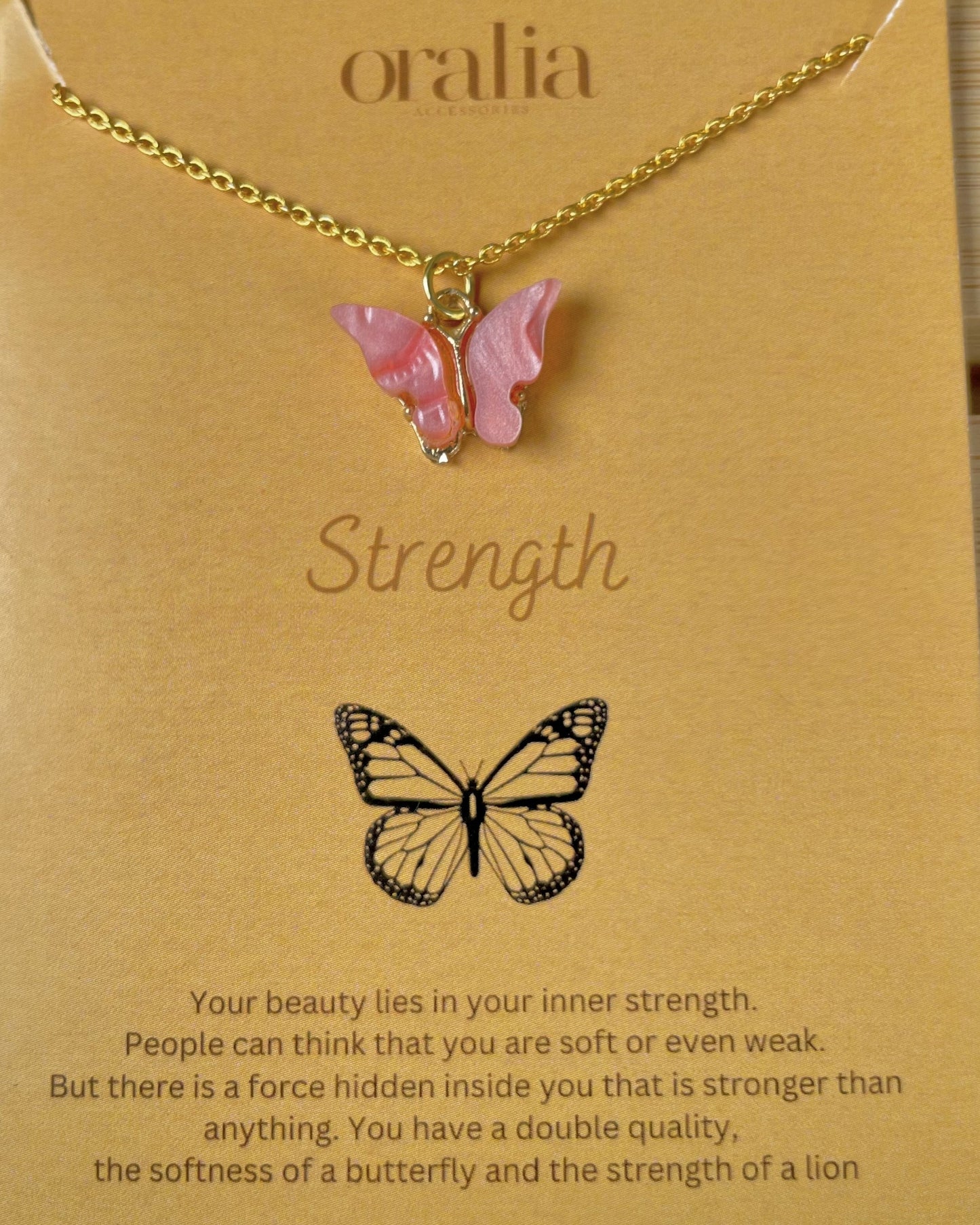 Dark Pink  Acrylic Butterfly Necklace - DropShp