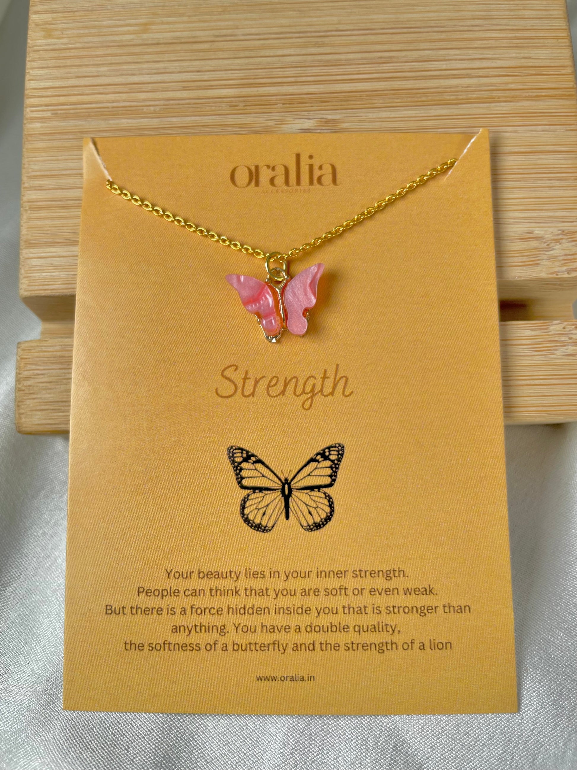 Dark Pink  Acrylic Butterfly Necklace - DropShp