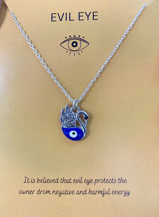 Silver Duck Evil Eye Charm Necklace(Waterproof) - DropShp