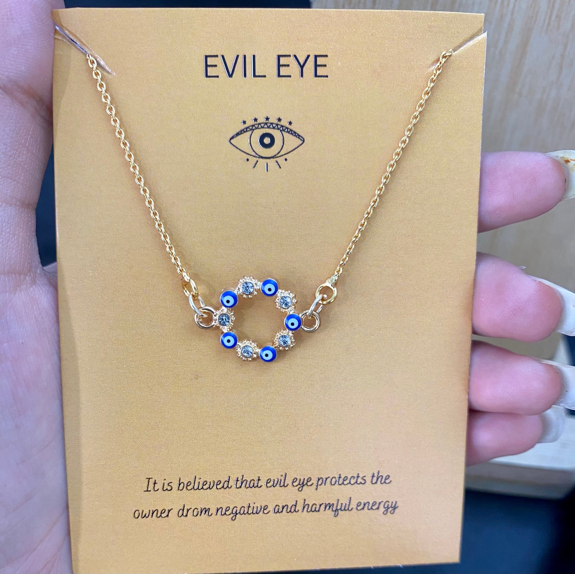 Blue Evil Eye Charm Necklace(Waterproof) - DropShp