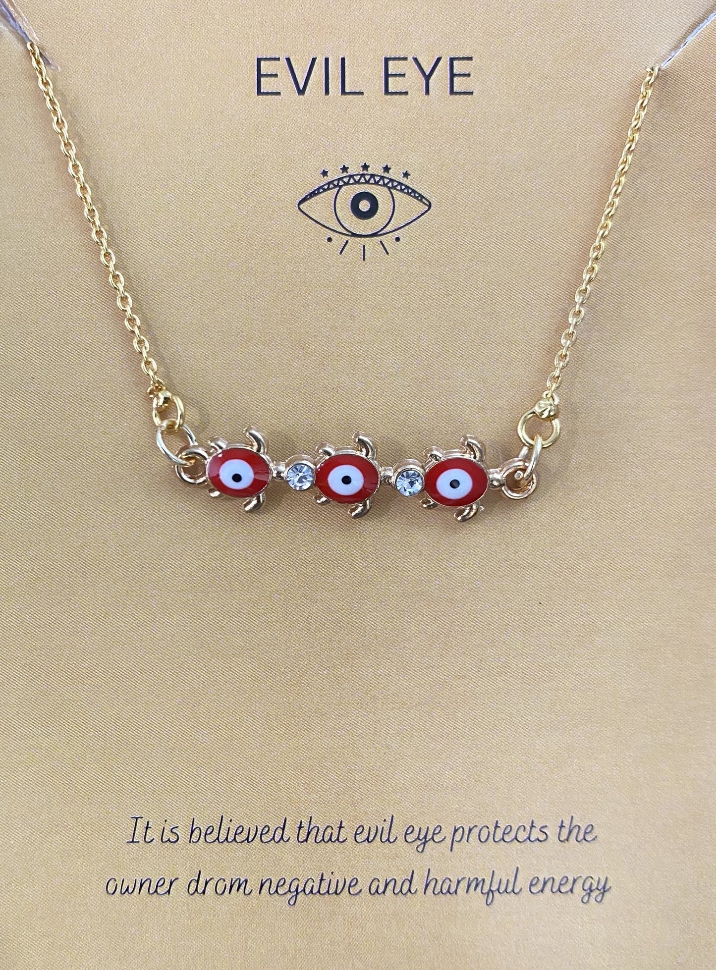Red Tortoise Evil Eye Charm Necklace(Waterproof) - DropShp