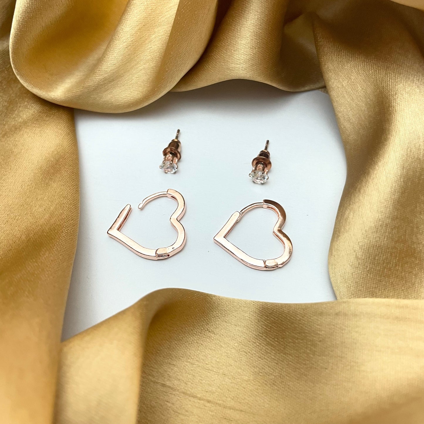 Rosegold Heart Designed Korean Earrings - DropShp