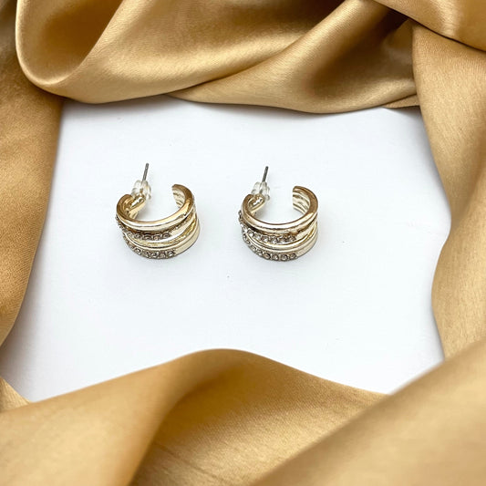 Stone Studded Cirular Korean Earrings - DropShp