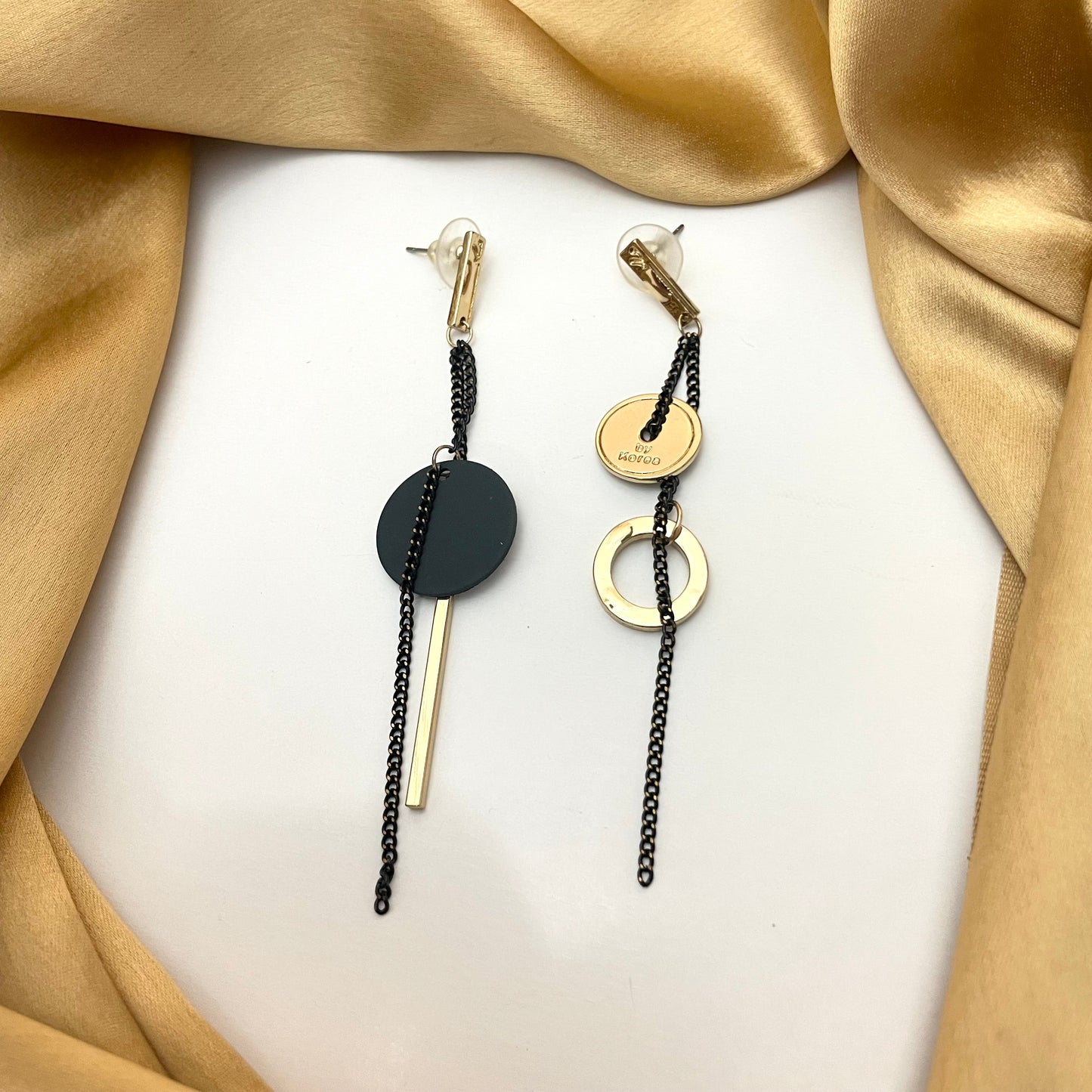 Golden Uneven Drop Korean Earrings - DropShp