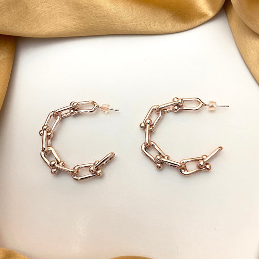 Rosegold Link  Chain Earrings - DropShp