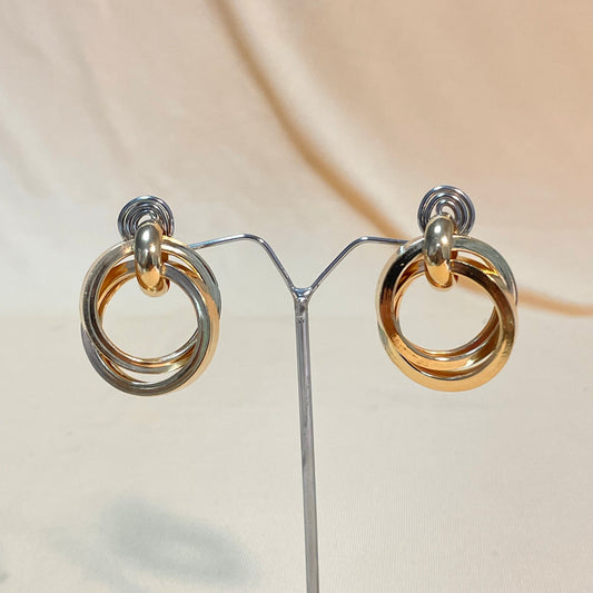 Golden Circular Chunky Earrings - DropShp