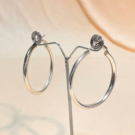 Silver Round Shape Earrings - DropShp