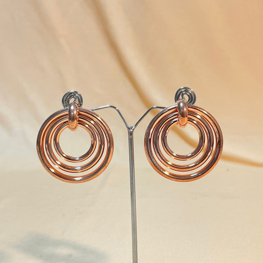 Rosegold Circular Chunky Stud Earrings - DropShp