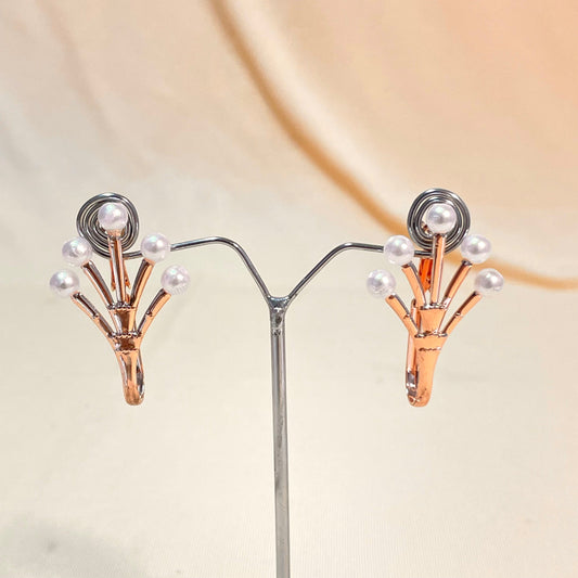 Rosegold Pearl Earrings - DropShp