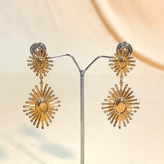 Golden Statement Long Earrings - DropShp