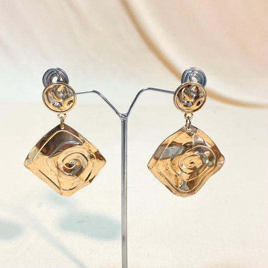 Golden Foil Korean Earrings - DropShp