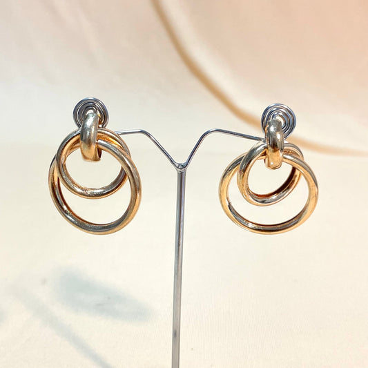 Golden Circular Chunky Earrings - DropShp