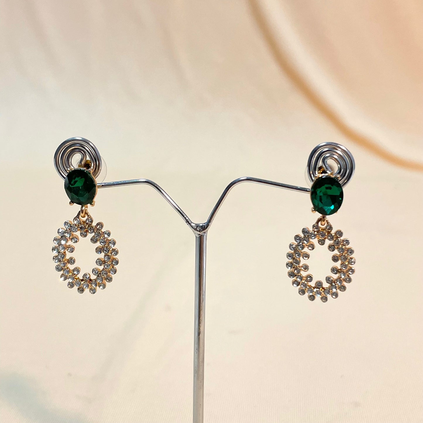 Golden Crystal Drop Korean Earrings - DropShp