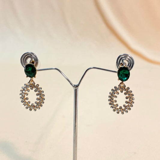 Golden Crystal Drop Korean Earrings - DropShp