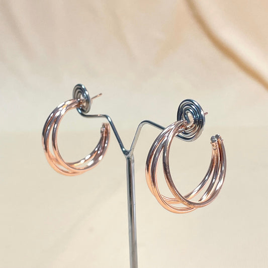 Rosegold Triple Layer Hoops - DropShp