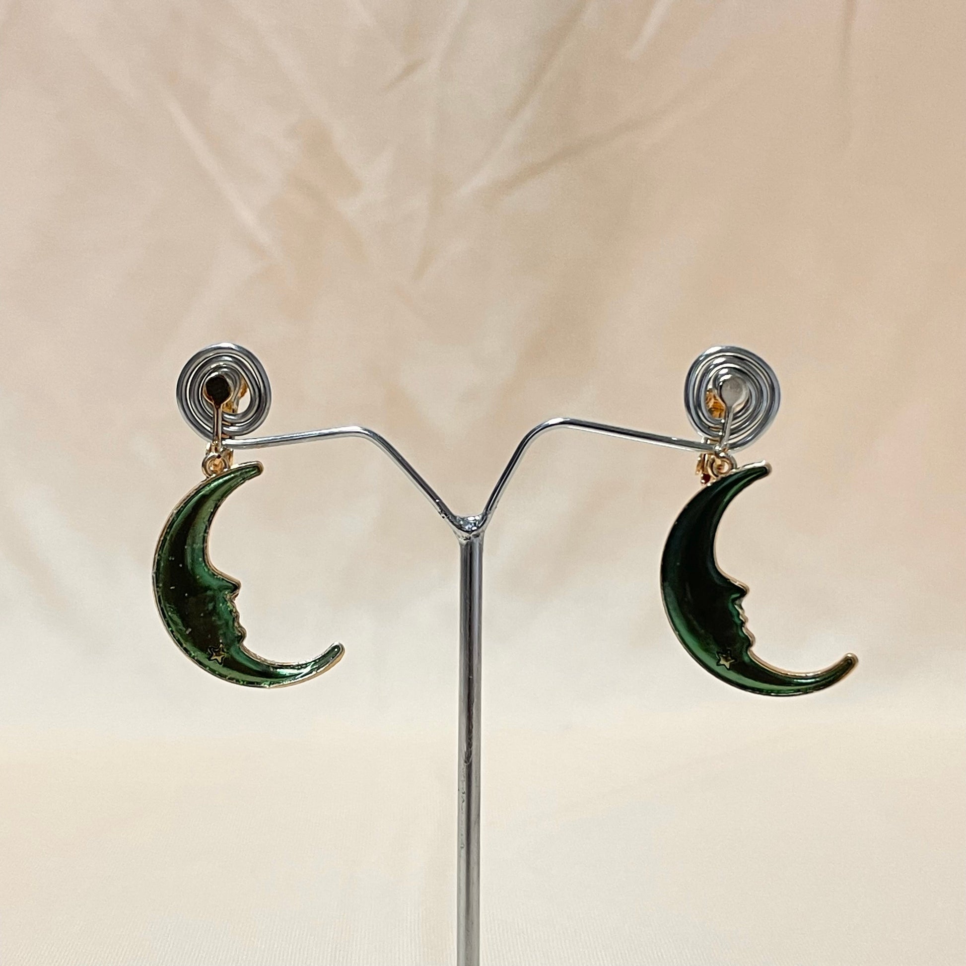 Green Moon Stud Earrings - DropShp
