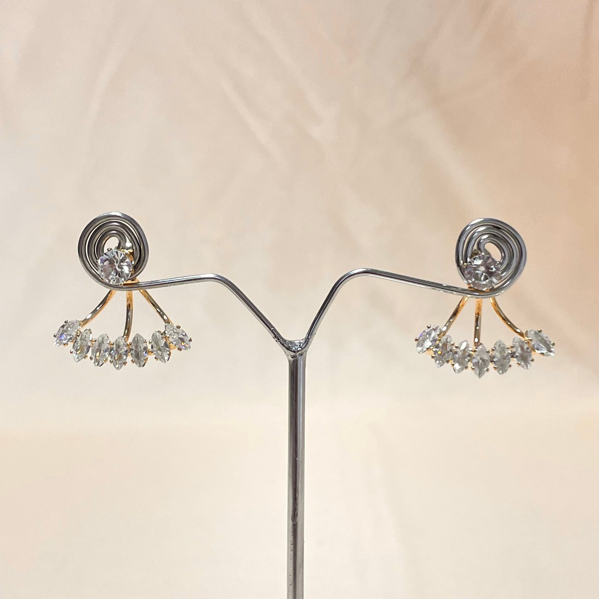 Golden Crystal Stones Earrings - DropShp