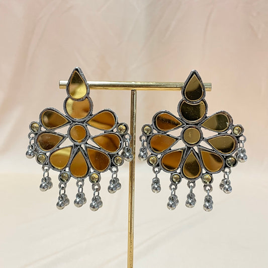 Oxidised Yellow Tessel Drop Jhumka - DropShp