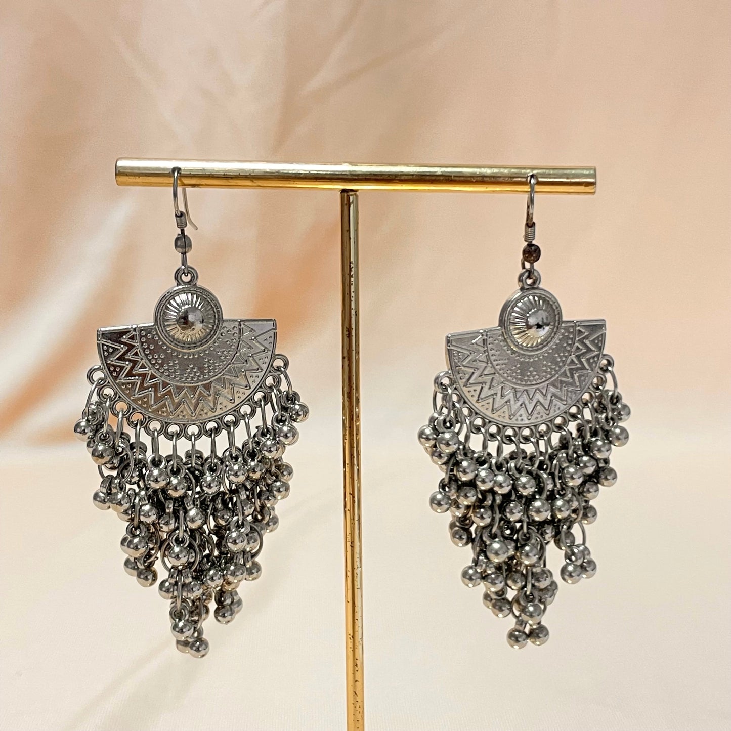 Oxidised Silver Plated Tessel Drop Jhumka - DropShp