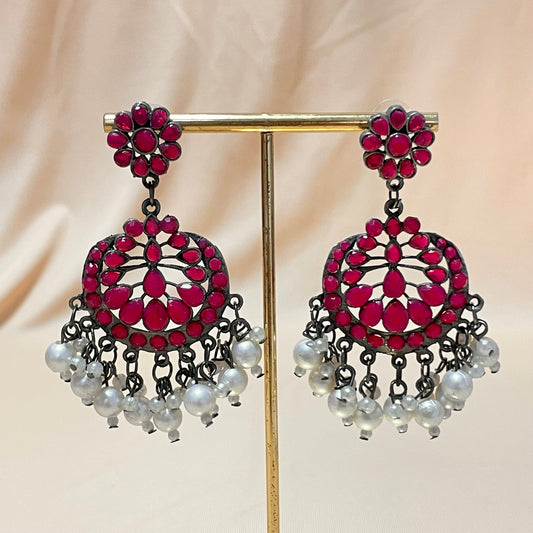 Oxidised Colourful Jhumka - DropShp