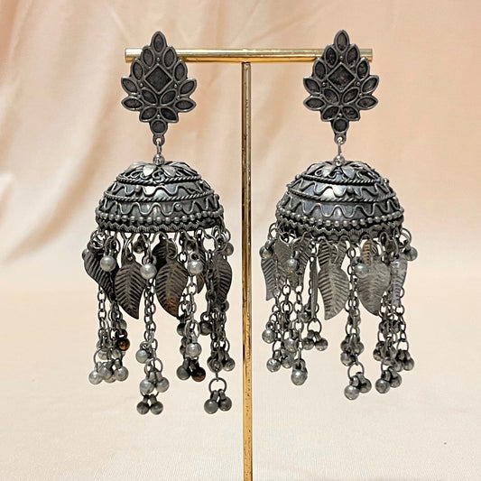 Oxidised  Tessel Drop Jhumka - DropShp