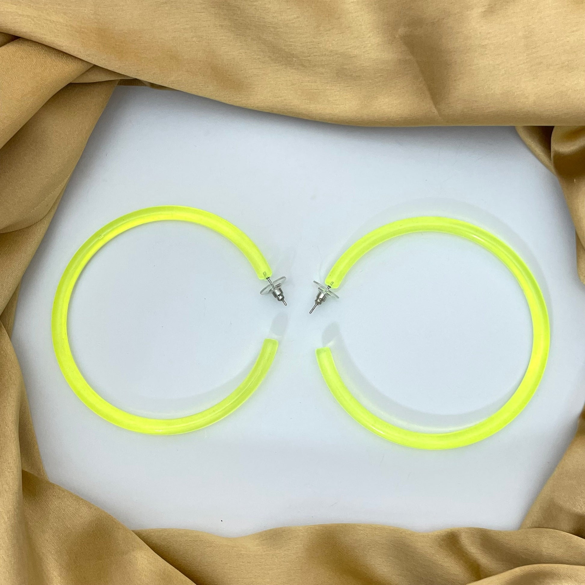 Neon Green Large Hoops - DropShp