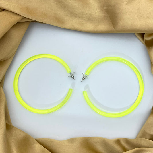 Neon Green Large Hoops - DropShp