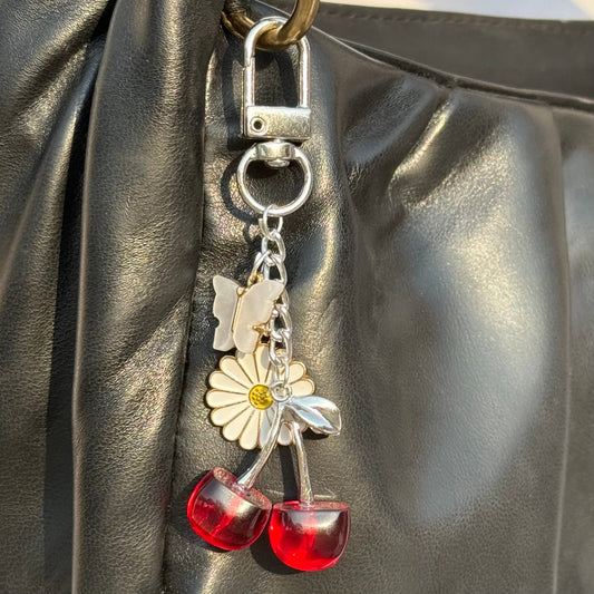 Cute Alloy Cherry & Charms Keychain for Women and Girls | Stylish Bag Accessories - DropShp