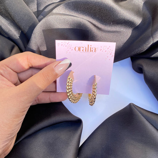 Alloy Geometric Temple Hoop Earrings - DropShp