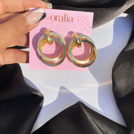 Golden Trendy Circular Hoops Earrings - DropShp
