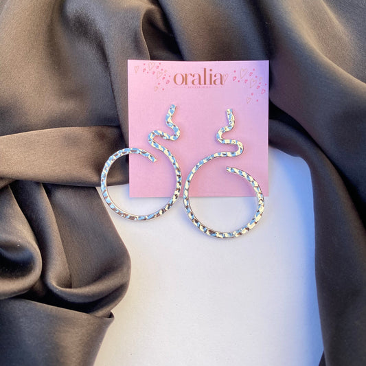 Silver Curvy Snake Earrings - DropShp