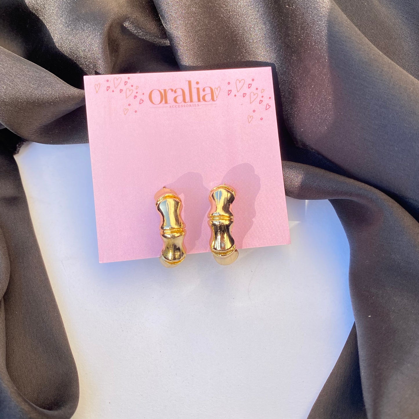 Gold Plated Chunky Bamboo Hoop Earrings - DropShp