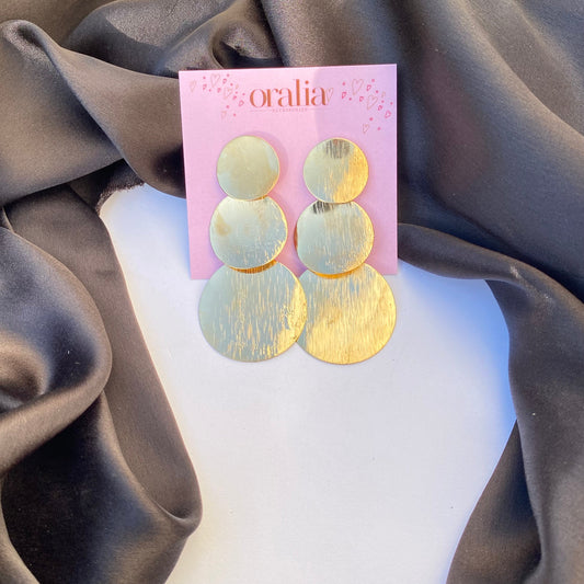 Golden Textured Drop Earrings - DropShp