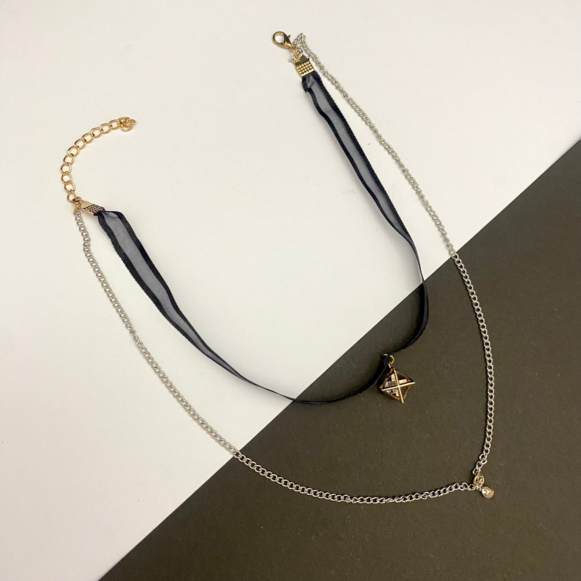 Elegant Black Double Layered choker - DropShp